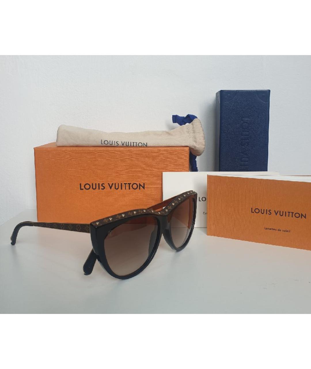 LOUIS VUITTON Черные металлические солнцезащитные очки, фото 2
