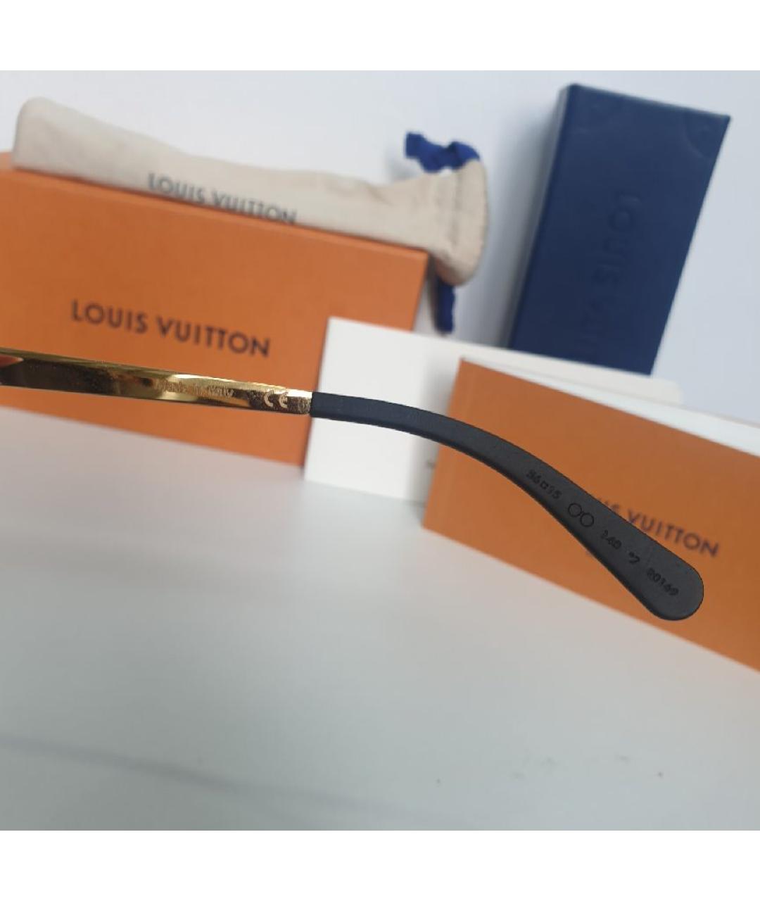 LOUIS VUITTON Черные металлические солнцезащитные очки, фото 3