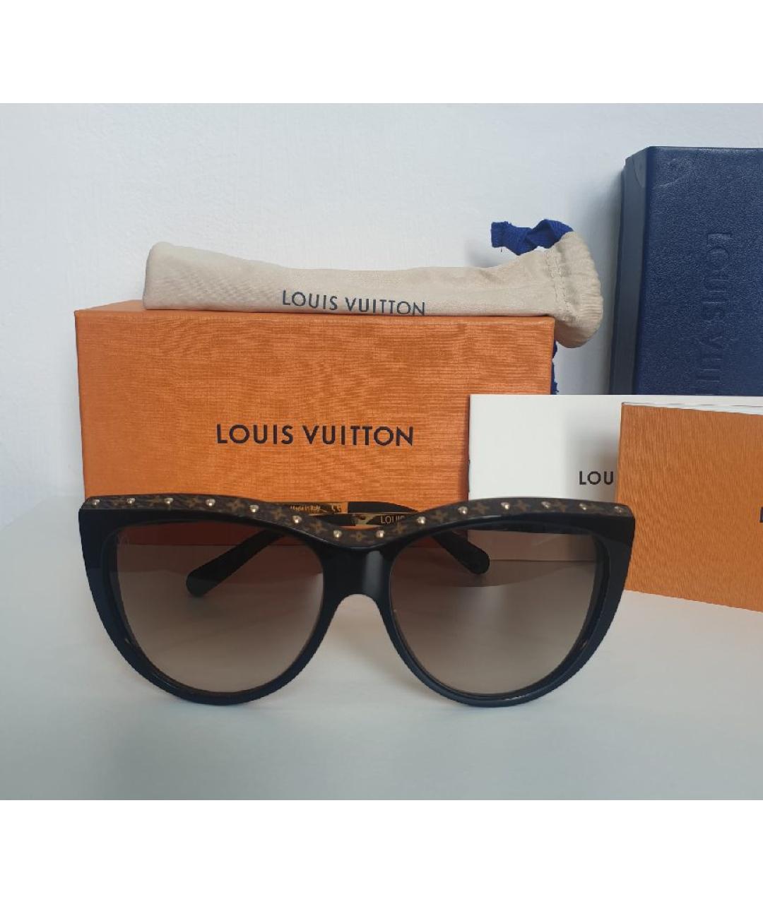 LOUIS VUITTON Черные металлические солнцезащитные очки, фото 4