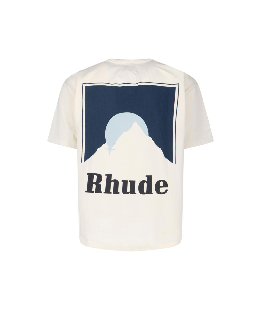 RHUDE Белая хлопковая футболка, фото 2
