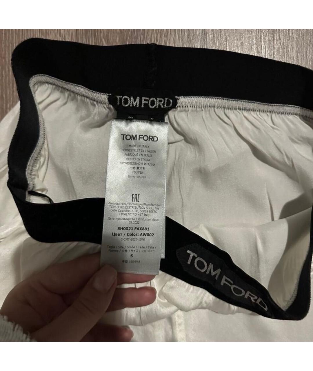 TOM FORD Белые шелковые шорты, фото 5