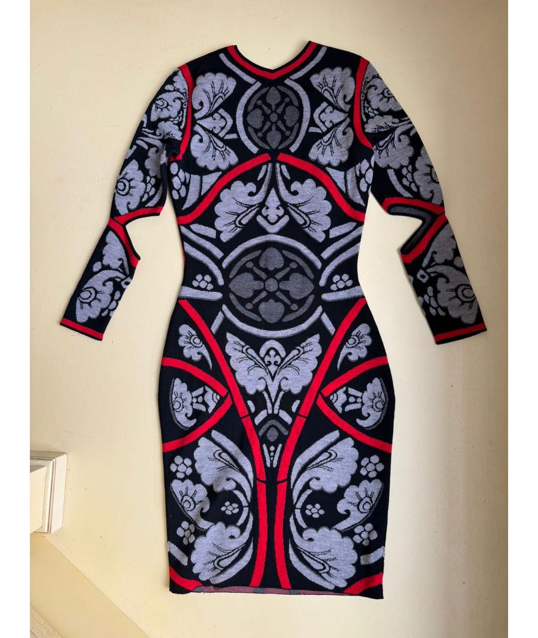ALEXANDER MCQUEEN Мульти шерстяное повседневное платье, фото 2