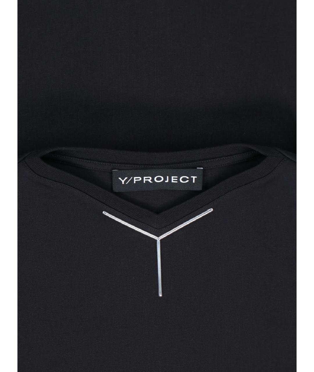 Y/PROJECT Черная хлопковая футболка, фото 3