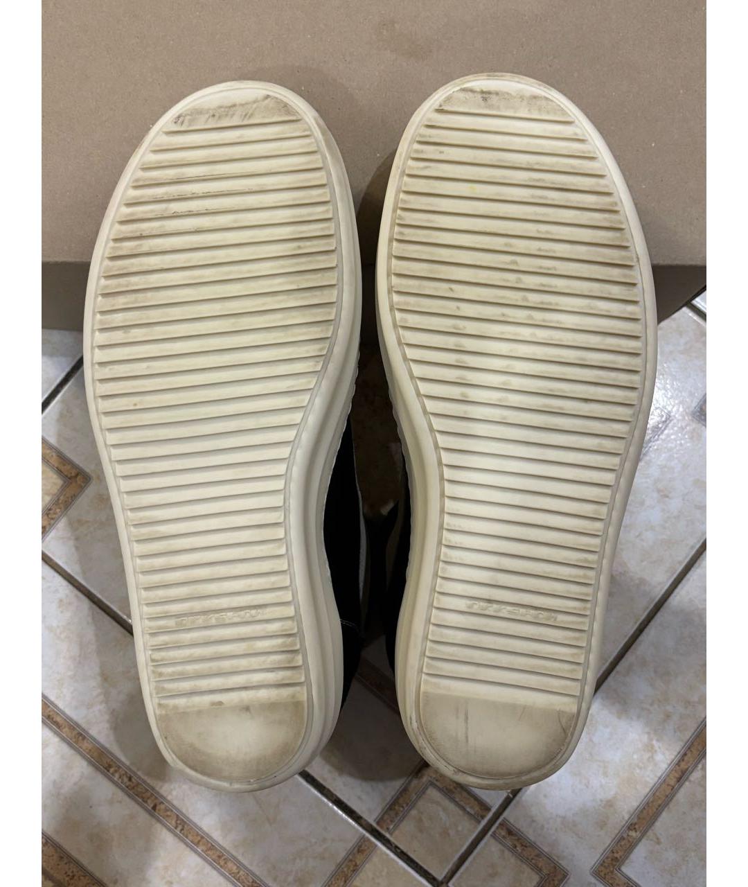 RICK OWENS DRKSHDW Черные текстильные высокие кроссовки / кеды, фото 4