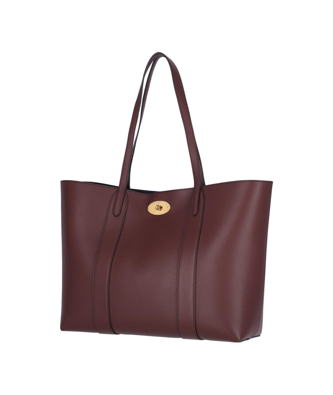 MULBERRY Бордовая кожаная сумка тоут, фото 2