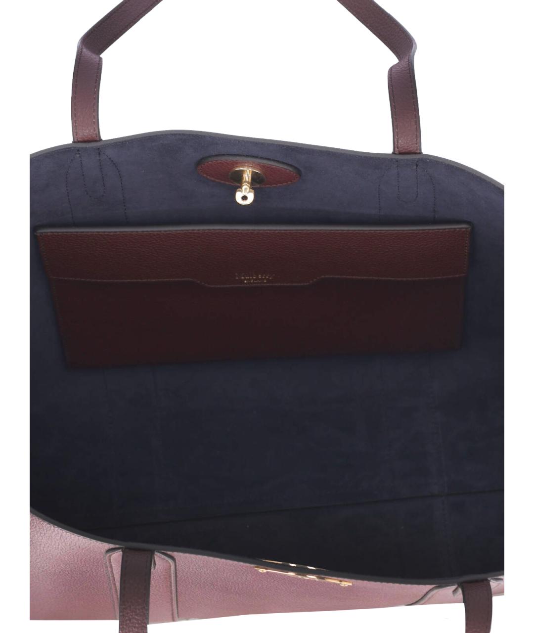 MULBERRY Бордовая кожаная сумка тоут, фото 4