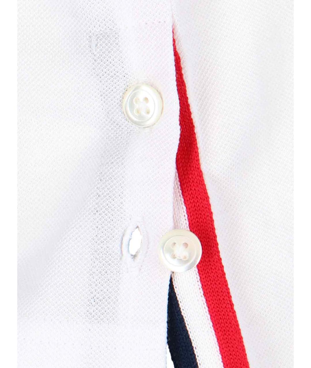 THOM BROWNE Белая хлопковая футболка, фото 5