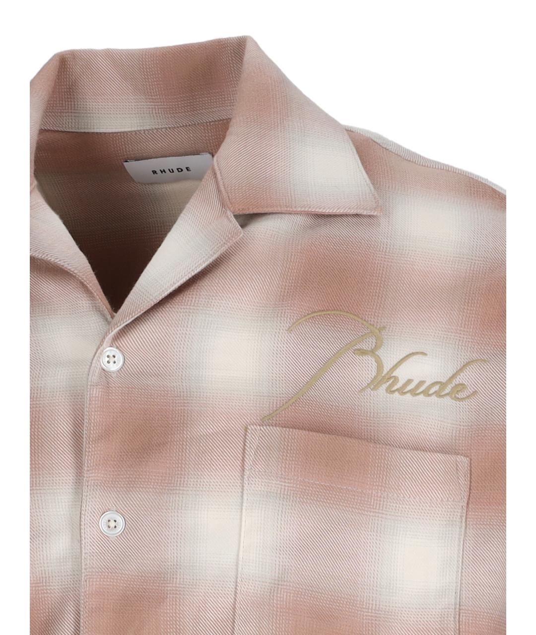 RHUDE Бежевая хлопковая кэжуал рубашка, фото 4