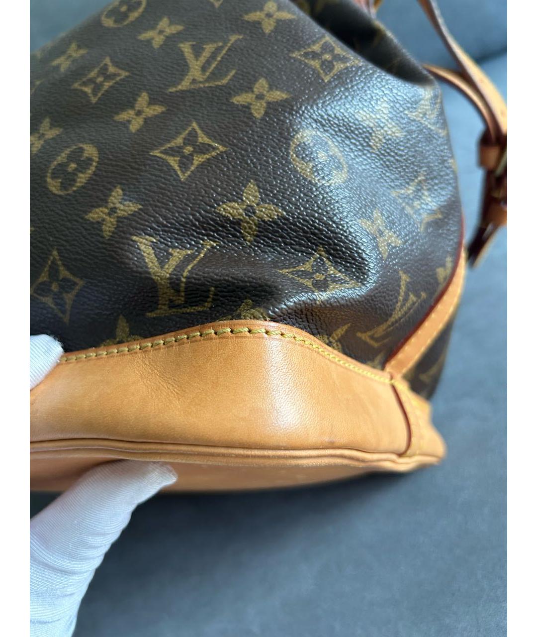 LOUIS VUITTON Коричневая кожаная сумка через плечо, фото 8