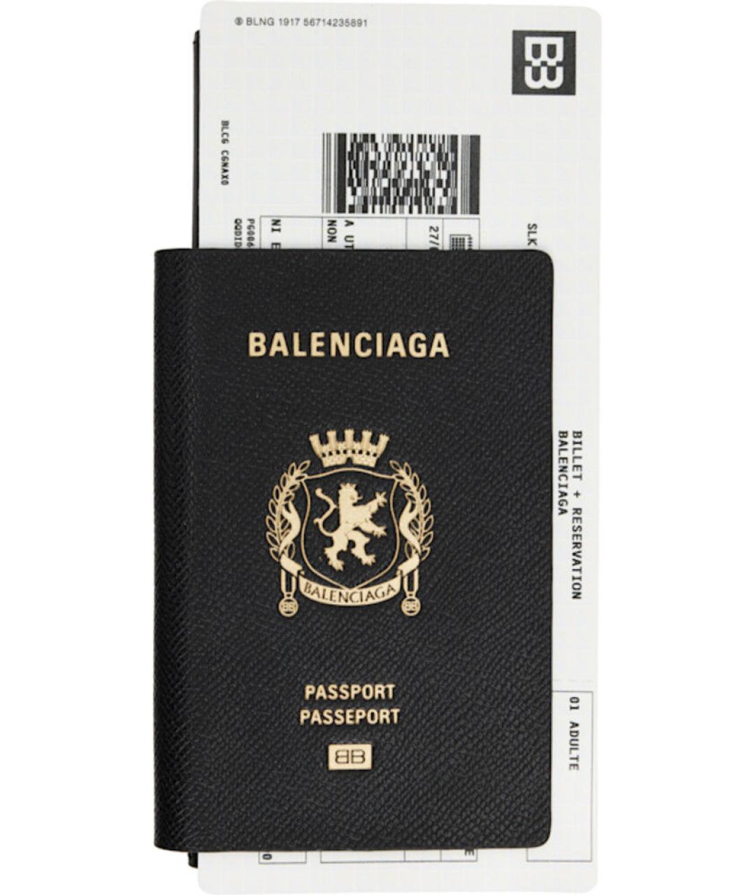 BALENCIAGA Черный кожаный кошелек, фото 1