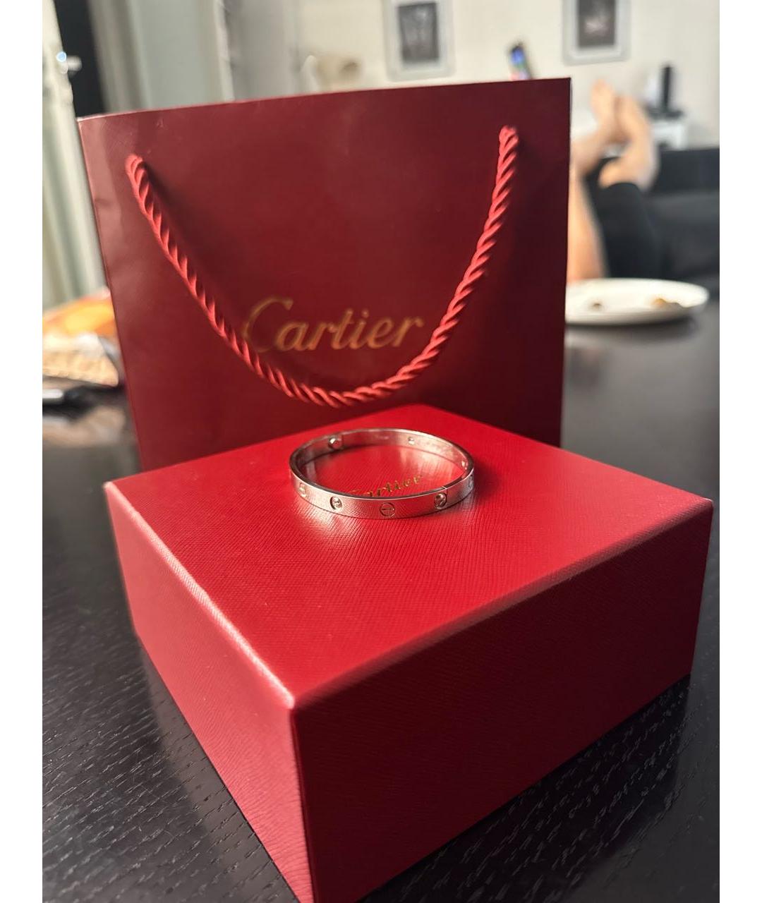 CARTIER Серебрянный браслет из белого золота, фото 3