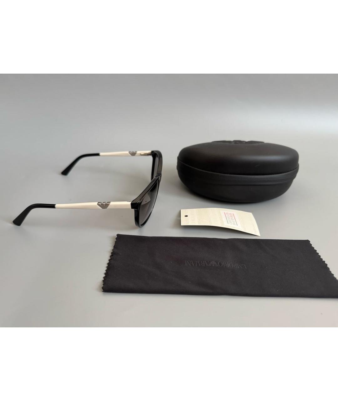 EMPORIO ARMANI Черные пластиковые солнцезащитные очки, фото 4