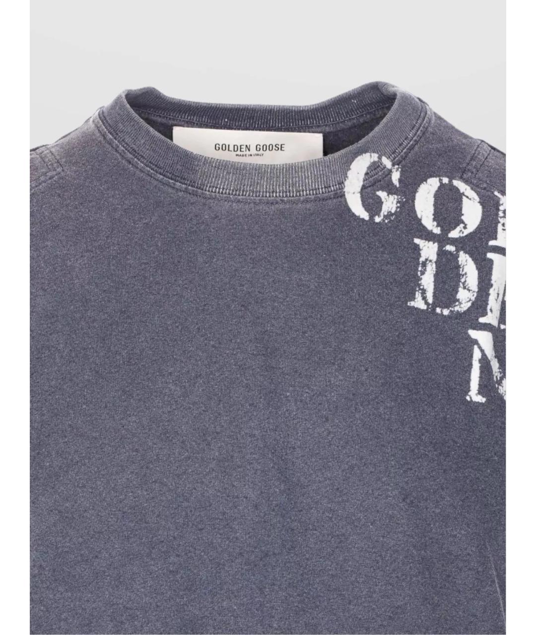 GOLDEN GOOSE DELUXE BRAND Синяя хлопковая футболка, фото 3