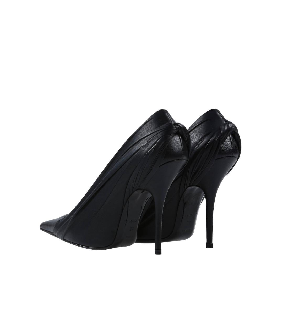BALENCIAGA Черные кожаные туфли, фото 4