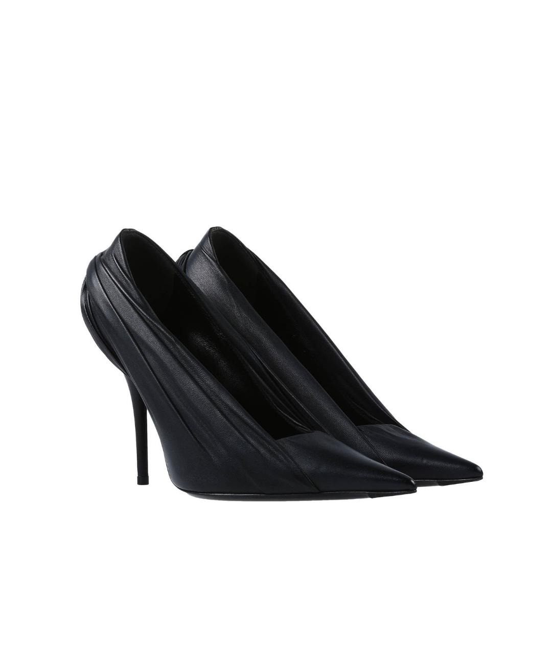 BALENCIAGA Черные кожаные туфли, фото 2