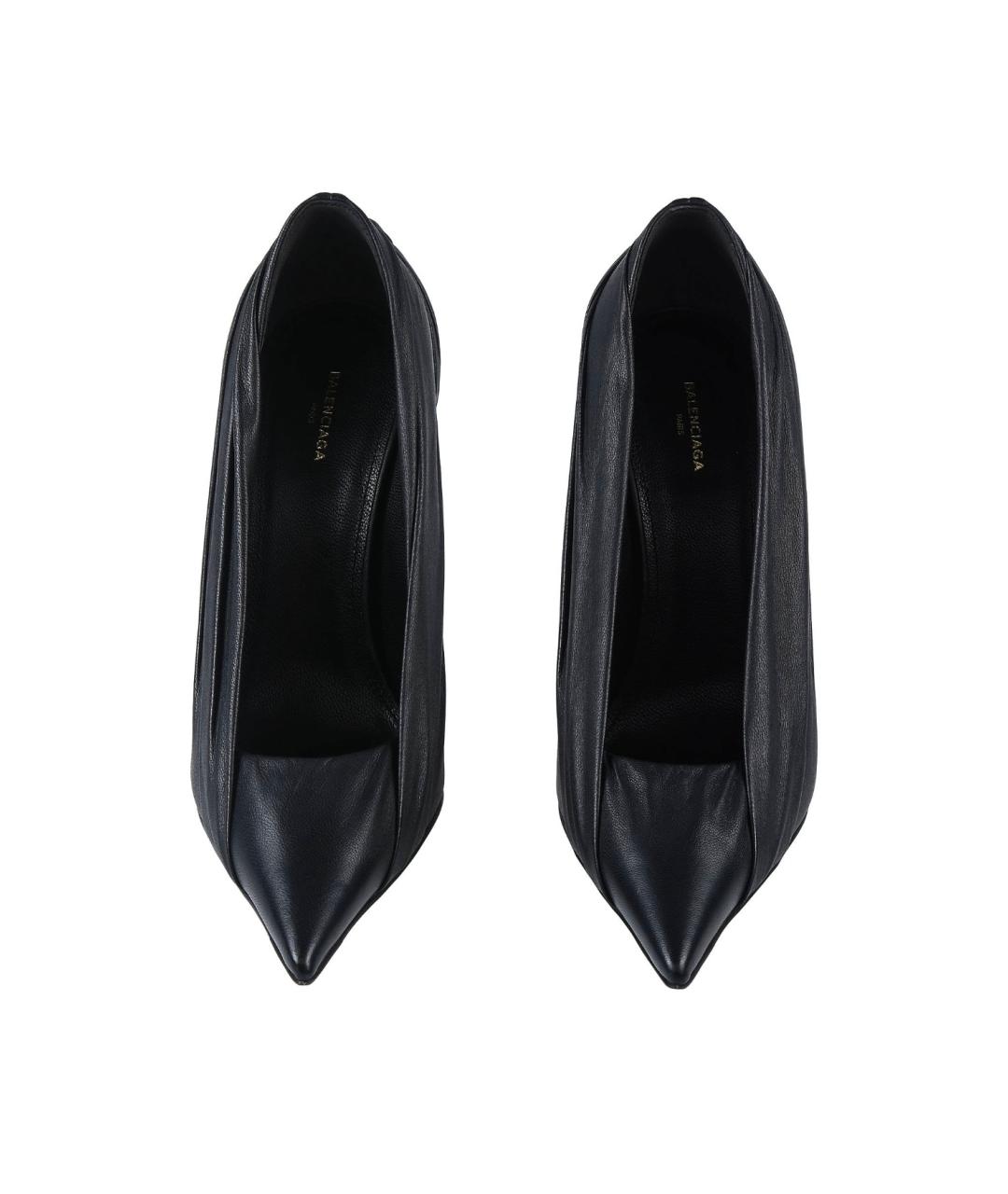 BALENCIAGA Черные кожаные туфли, фото 3