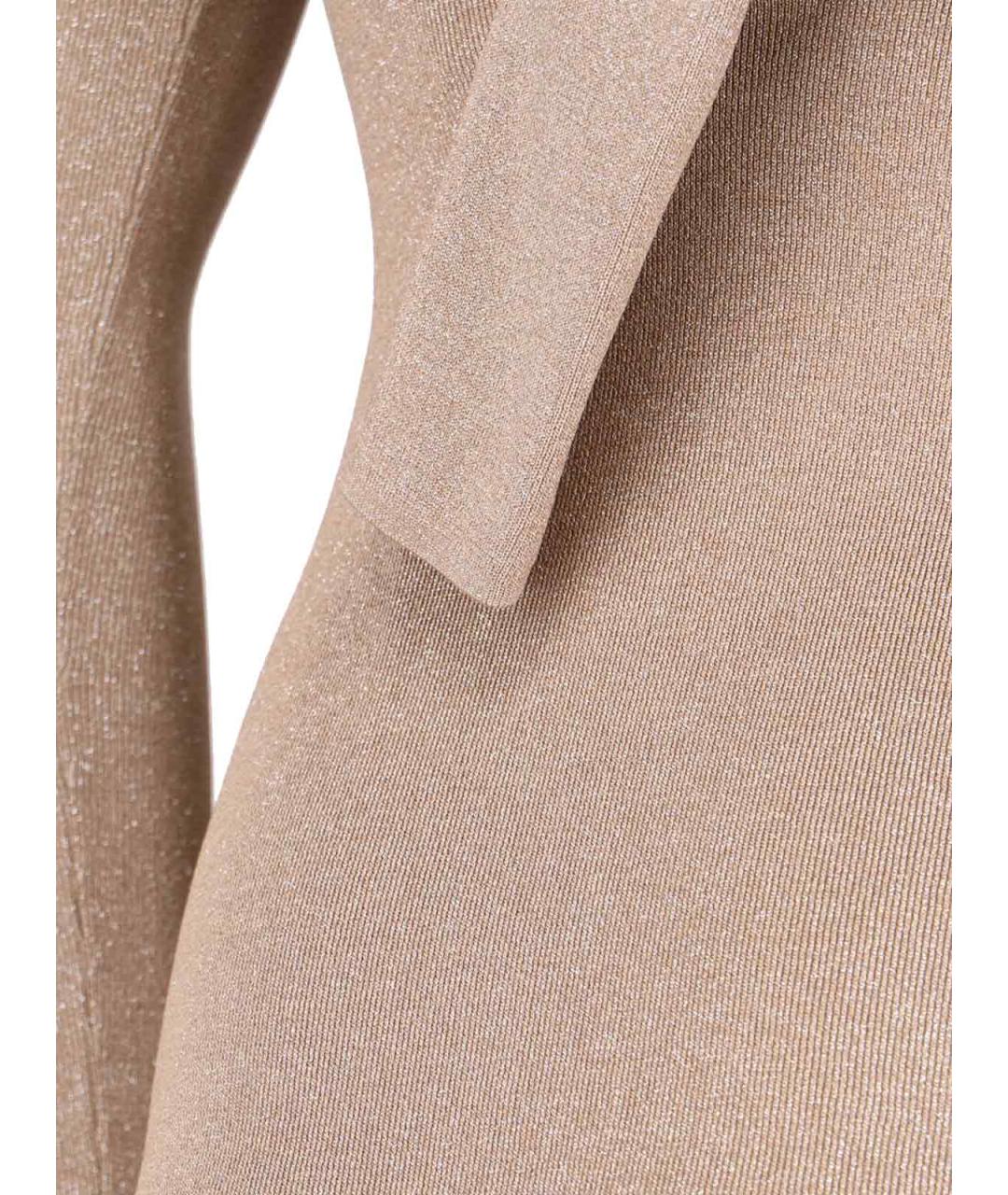 MAX MARA Бежевое вискозное повседневное платье, фото 5