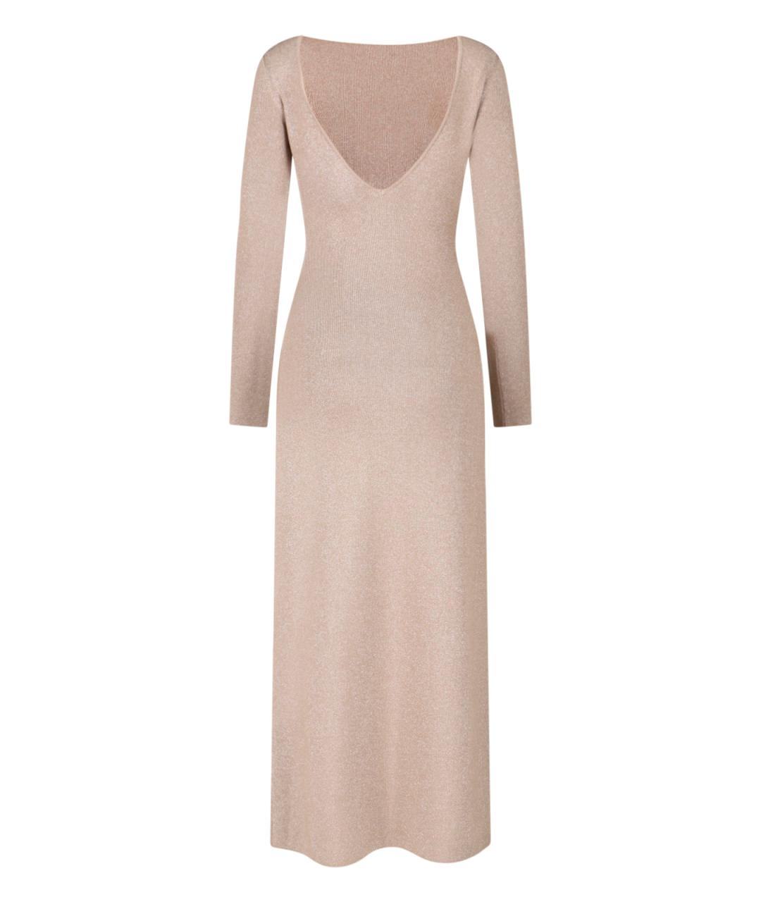 MAX MARA Бежевое вискозное повседневное платье, фото 2