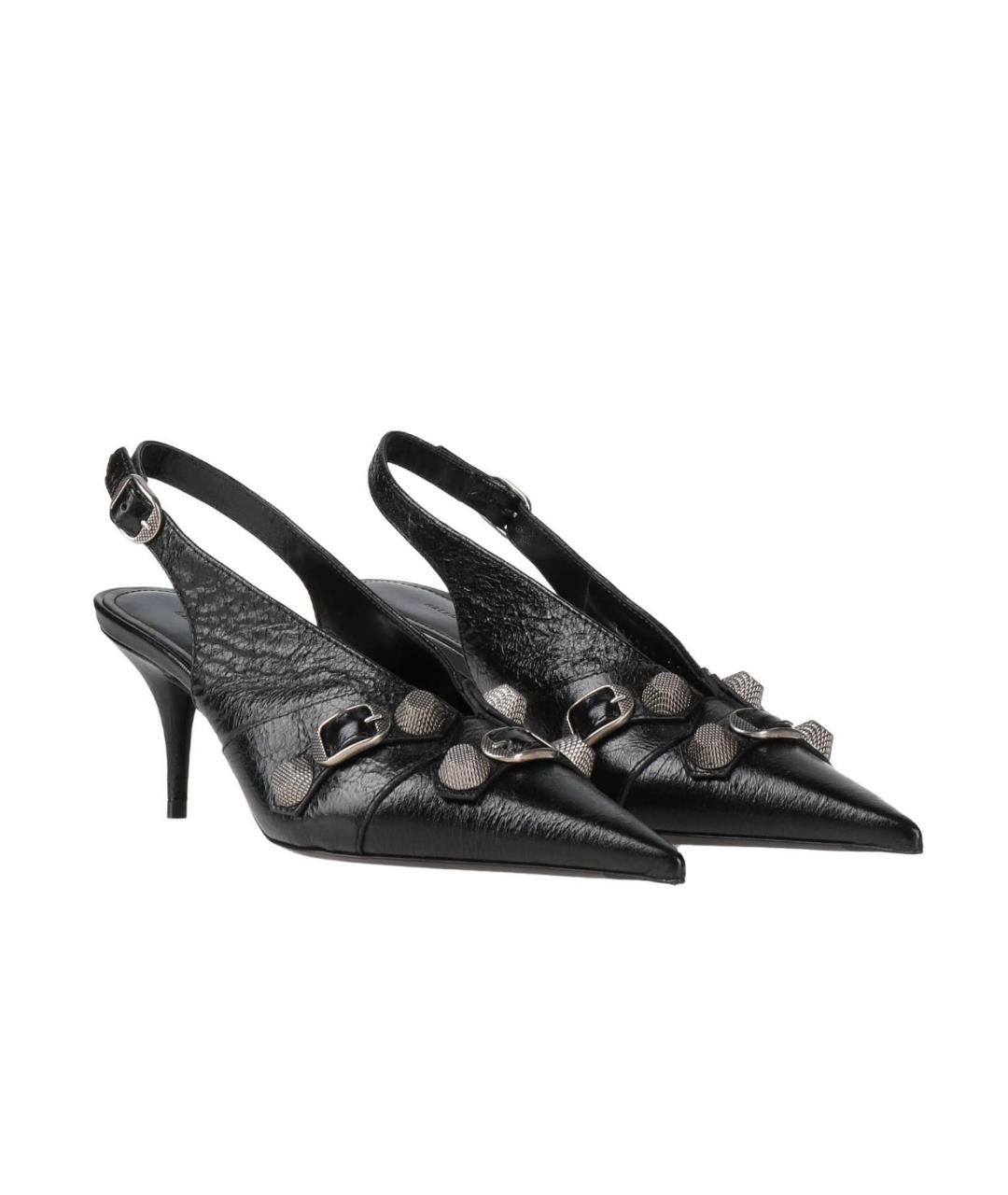 BALENCIAGA Черные кожаные туфли, фото 2