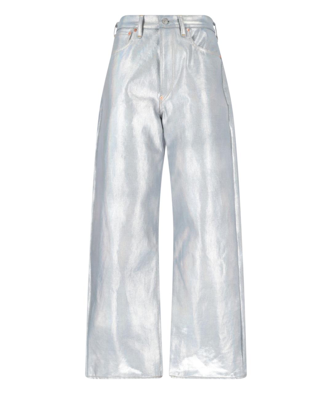 JUNYA WATANABE Серебряные хлопковые прямые джинсы, фото 1