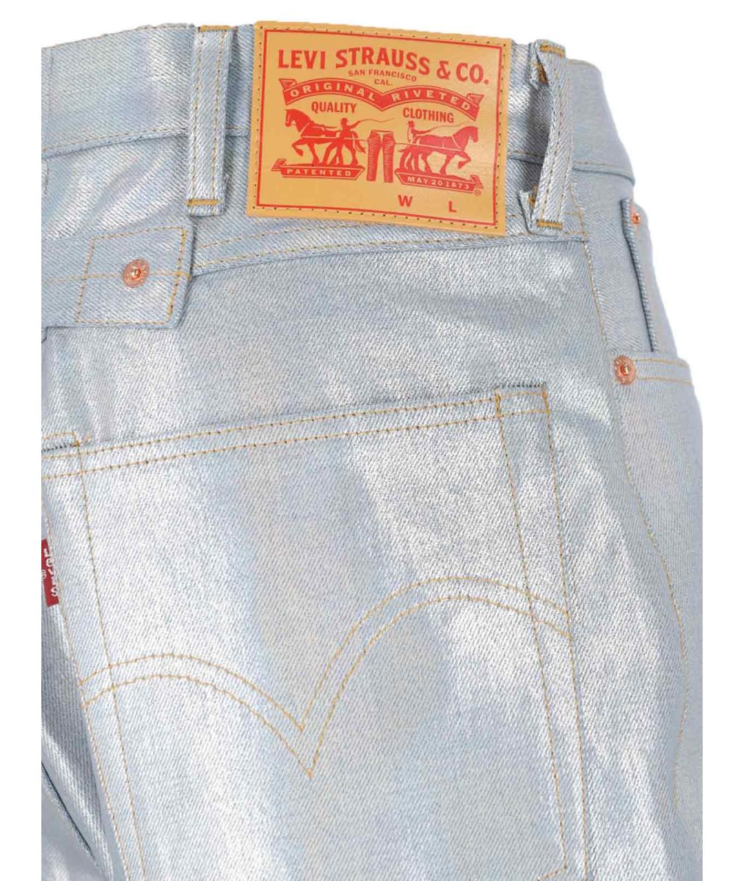 JUNYA WATANABE Серебряные хлопковые прямые джинсы, фото 4
