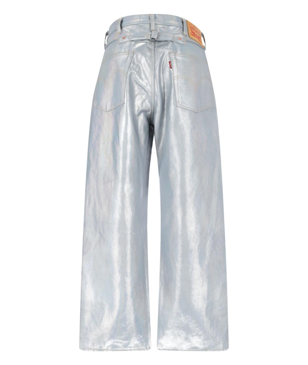 JUNYA WATANABE Серебряные хлопковые прямые джинсы, фото 2