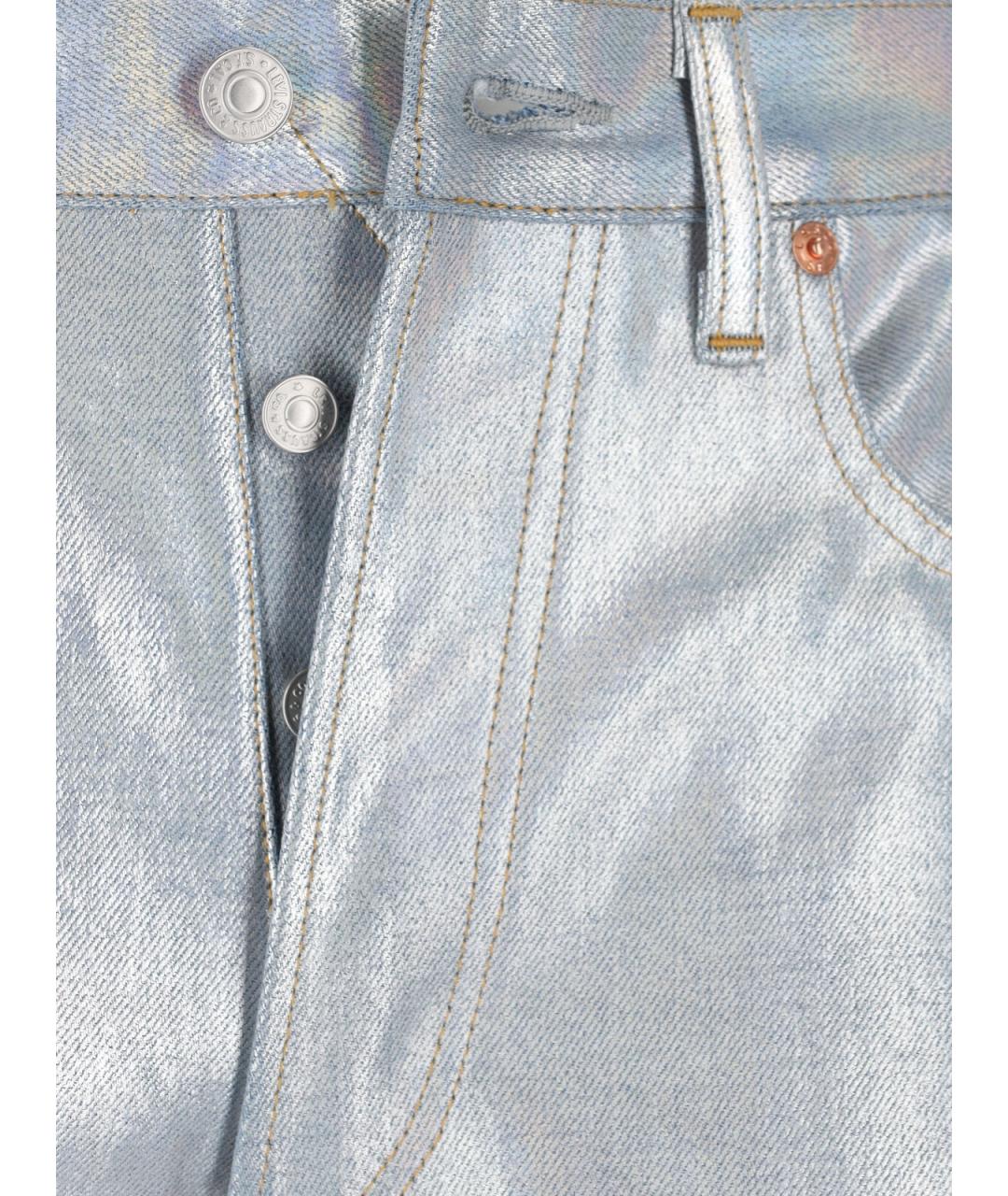 JUNYA WATANABE Серебряные хлопковые прямые джинсы, фото 5
