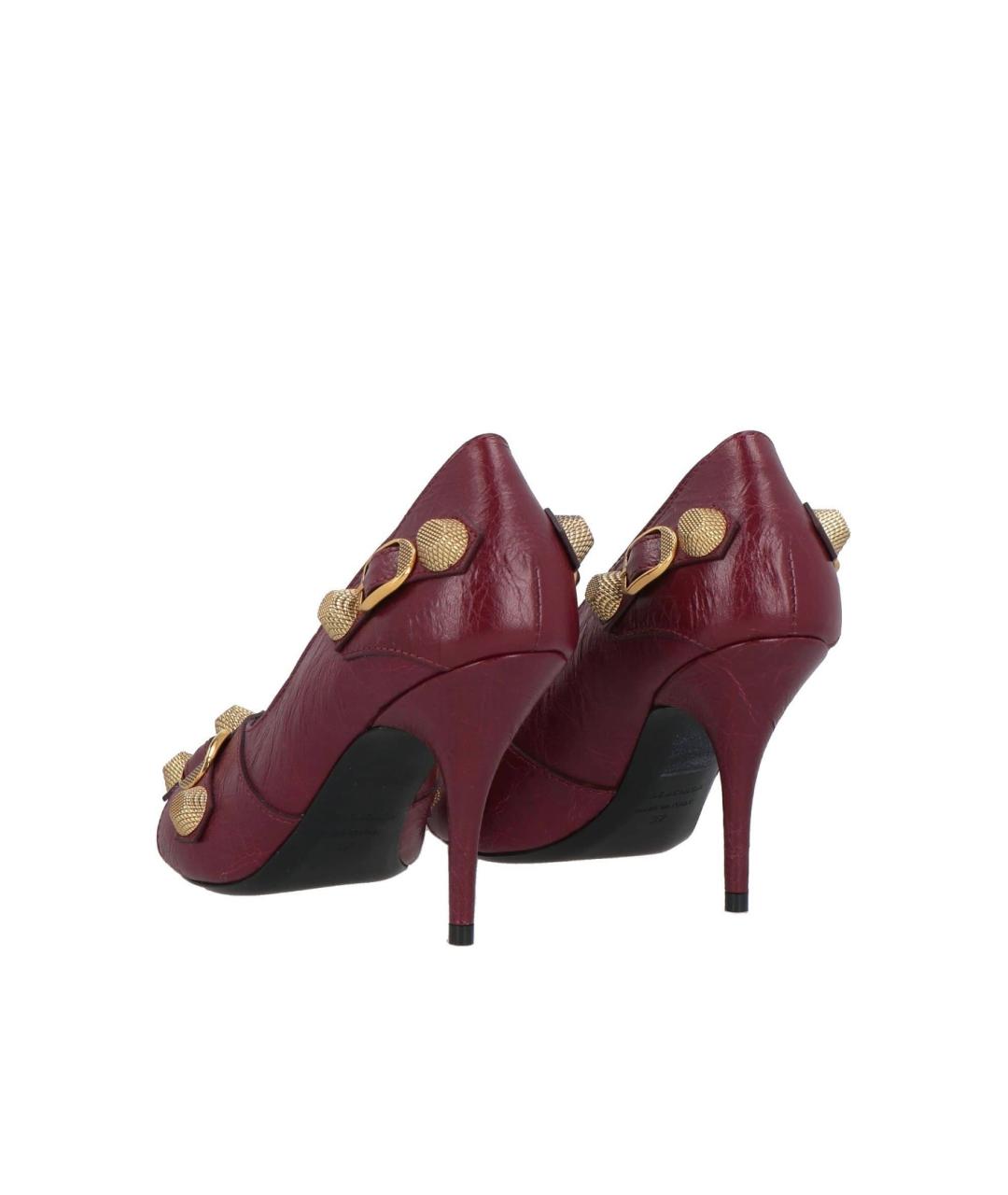 BALENCIAGA Бордовые кожаные туфли, фото 4