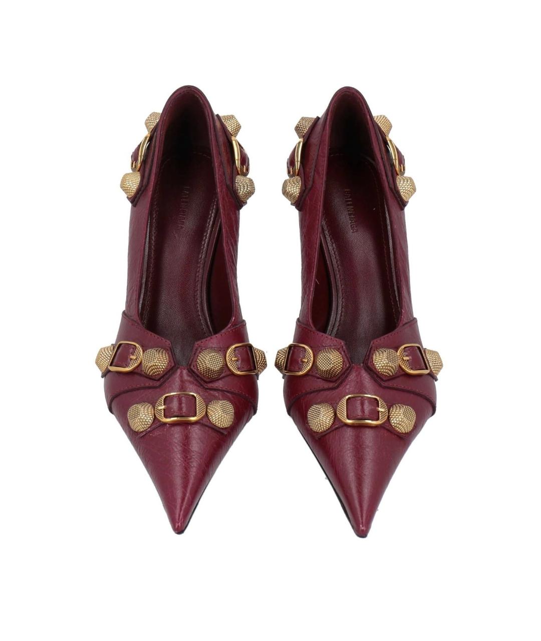 BALENCIAGA Бордовые кожаные туфли, фото 3