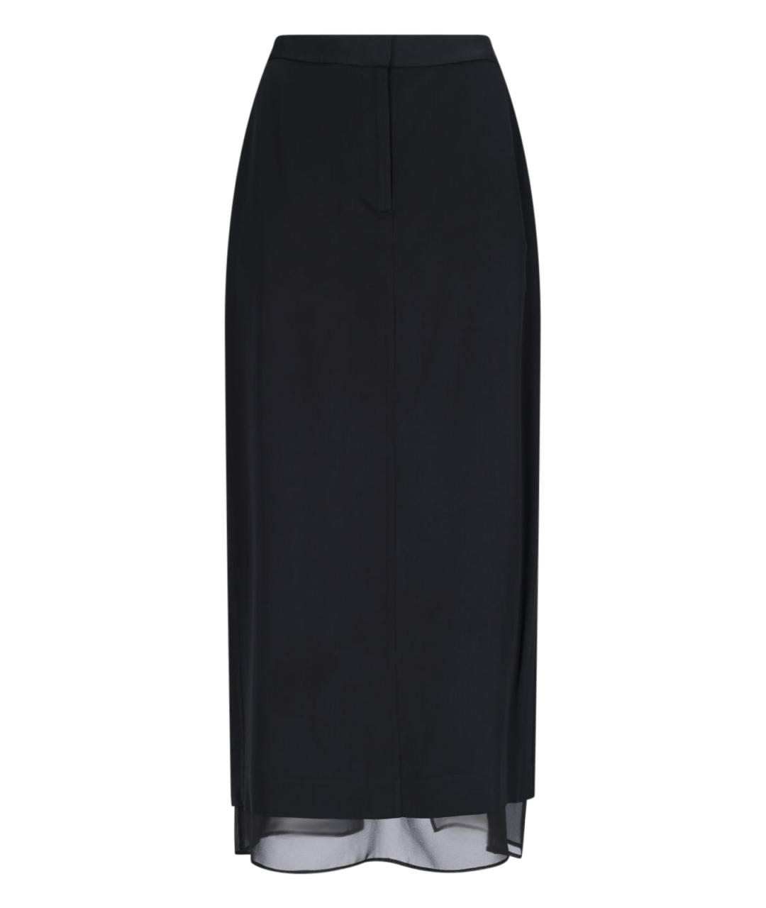 CALVIN KLEIN Черная вискозная юбка макси, фото 1