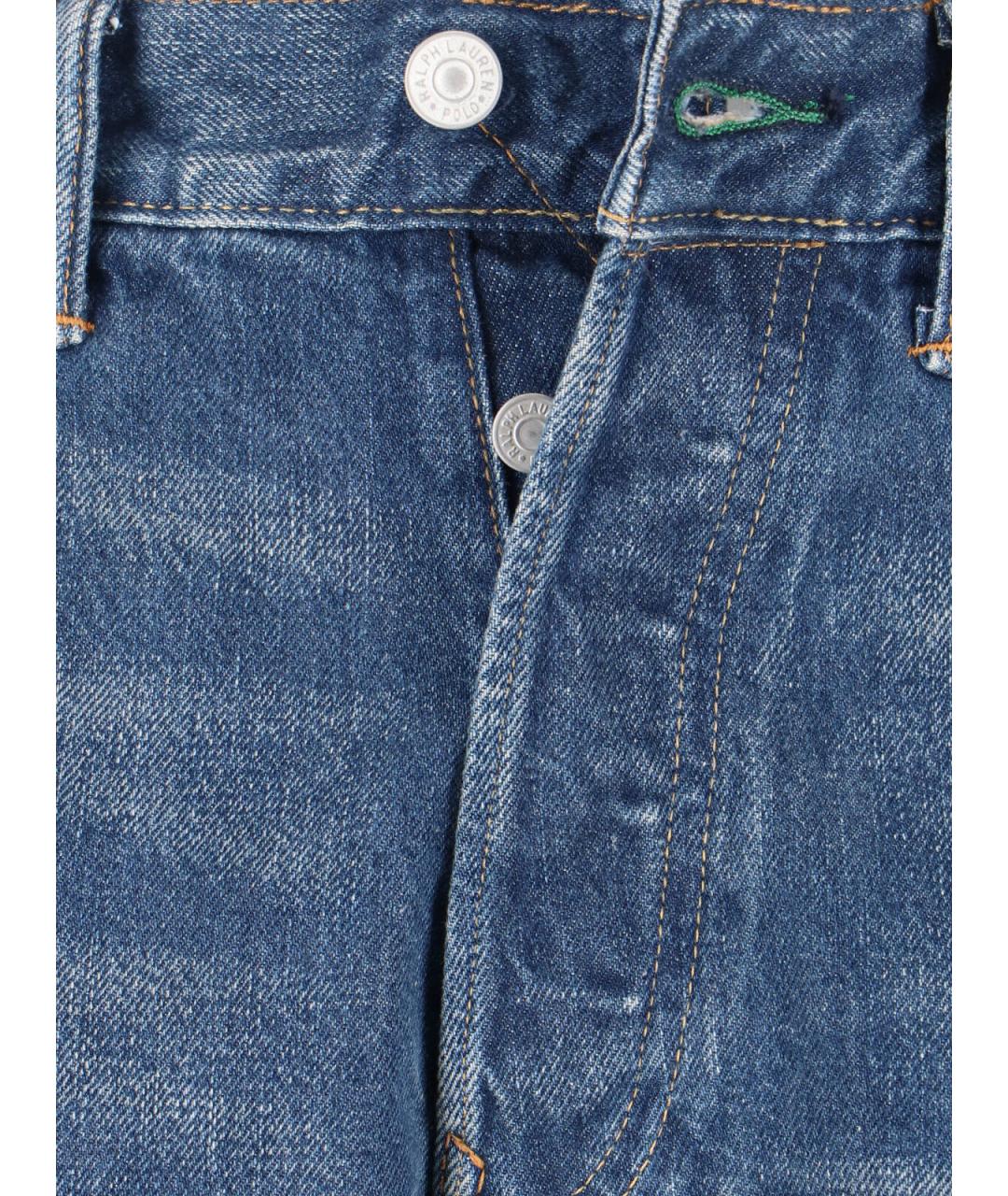 POLO RALPH LAUREN Синие хлопковые прямые джинсы, фото 5