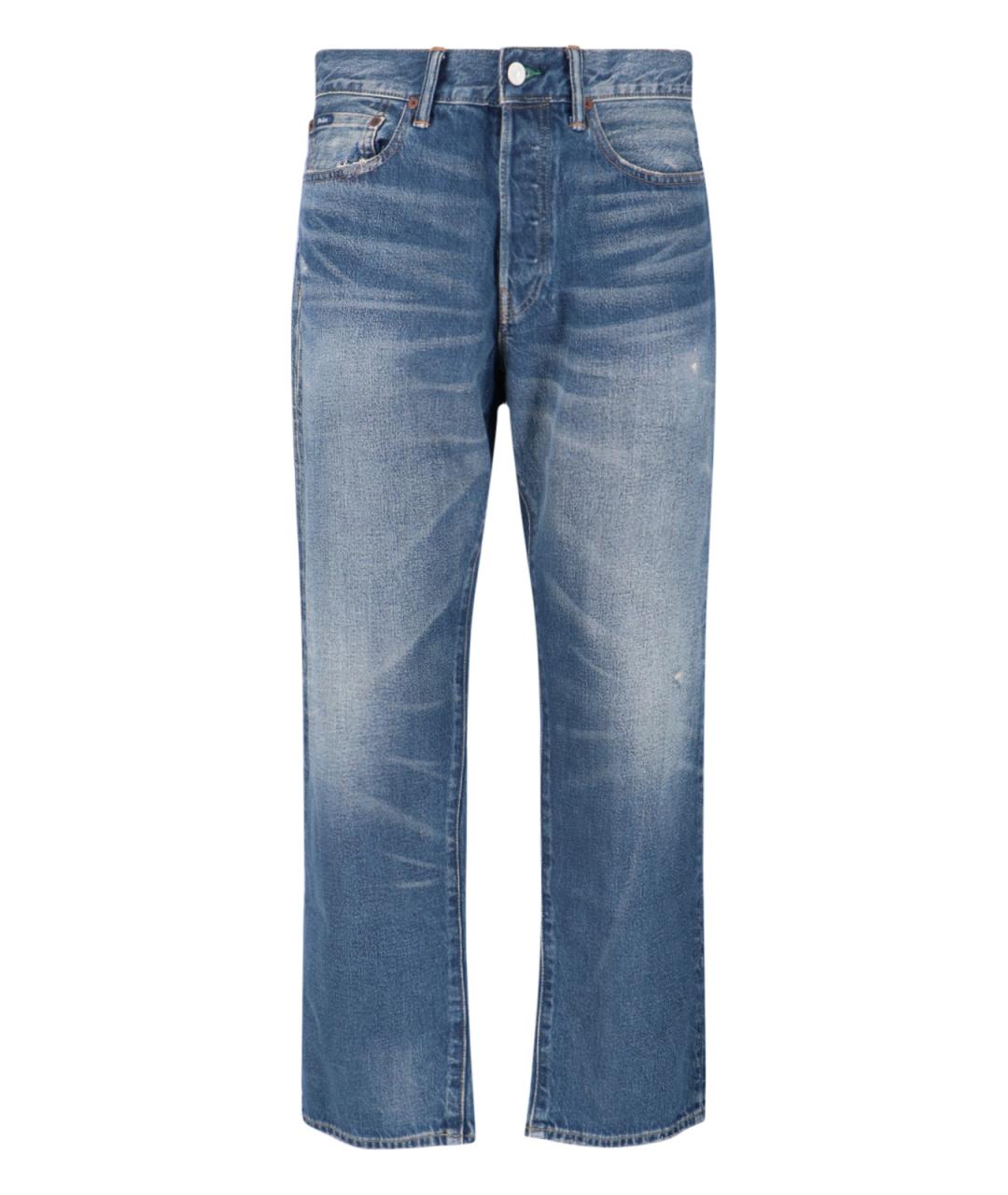 POLO RALPH LAUREN Синие хлопковые прямые джинсы, фото 1