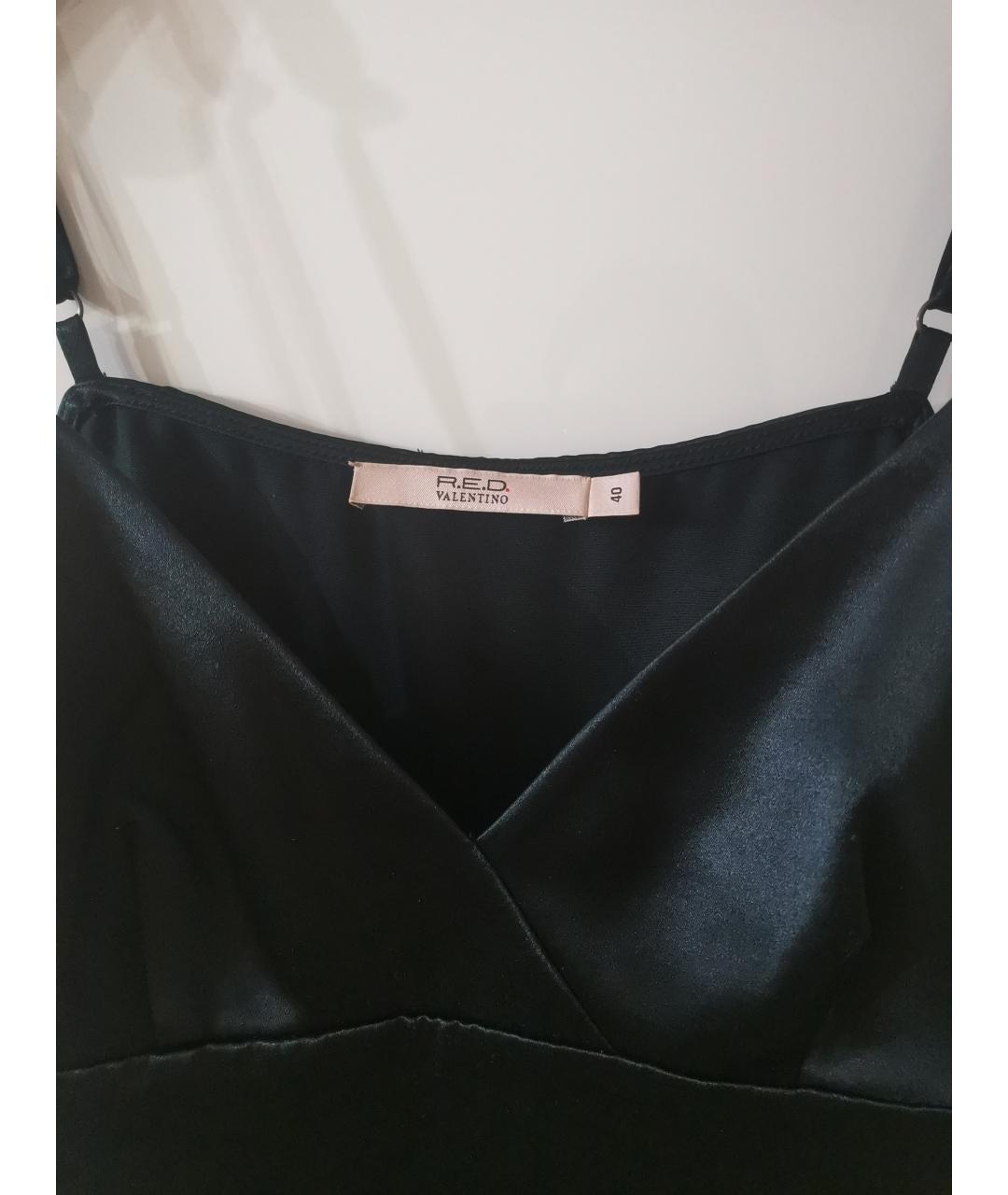 RED VALENTINO Черная шелковая майка, фото 3