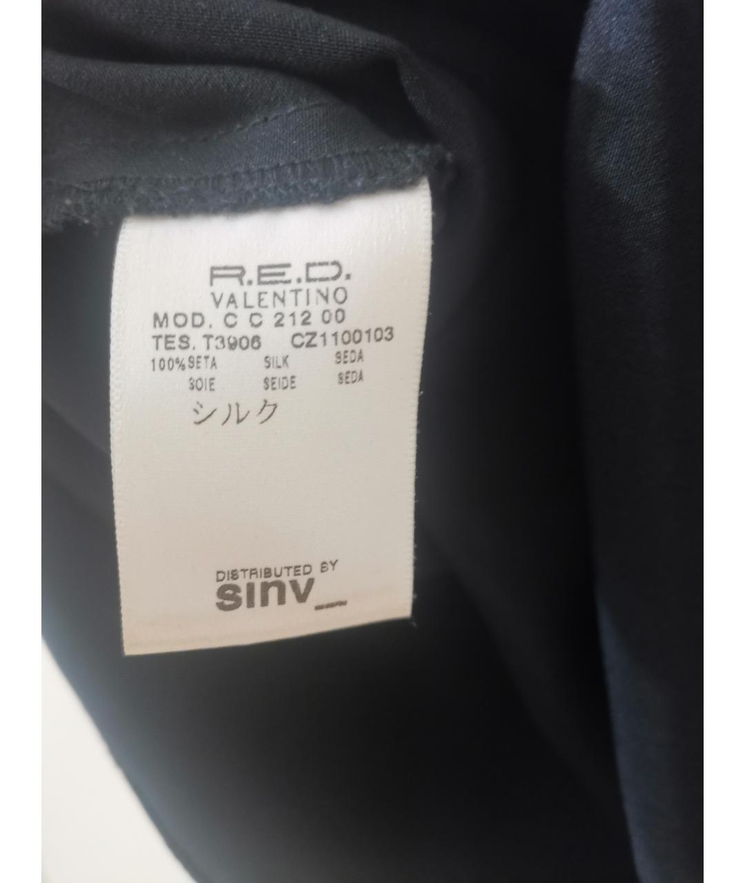 RED VALENTINO Черная шелковая майка, фото 5