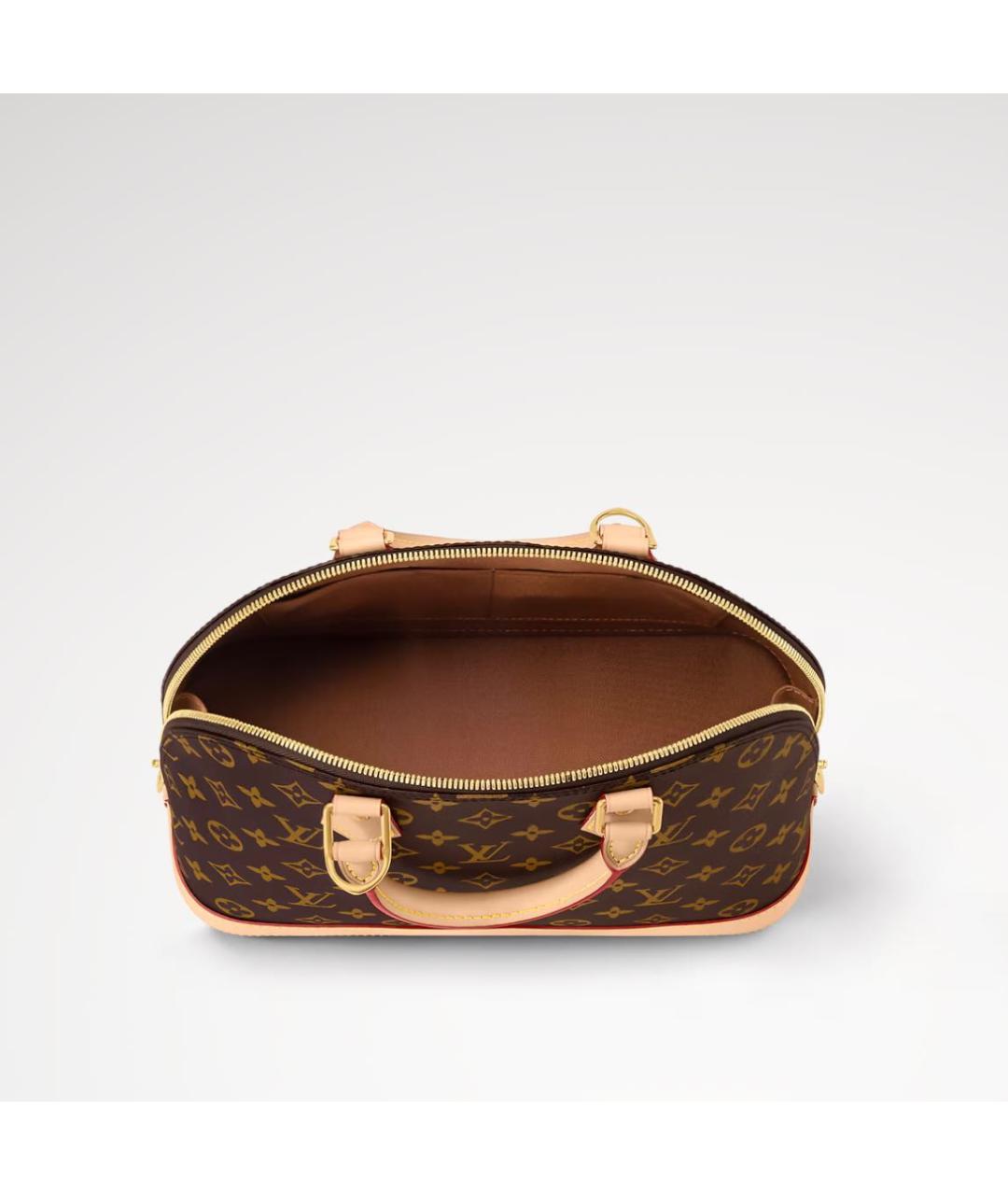 LOUIS VUITTON Коричневая сумка с короткими ручками из искусственной кожи, фото 3