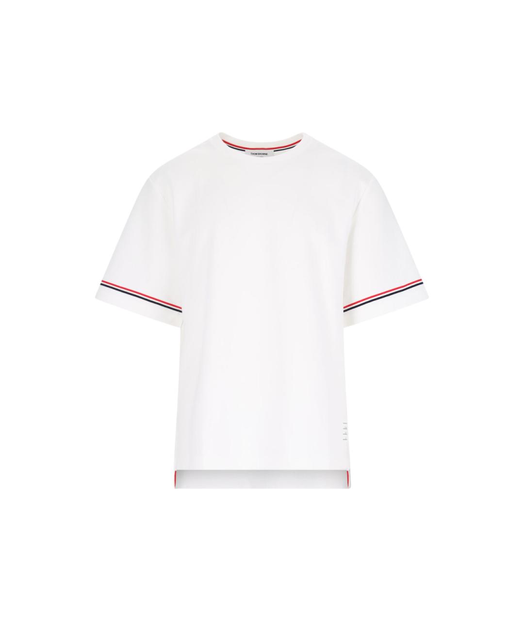 THOM BROWNE Белая хлопковая футболка, фото 1