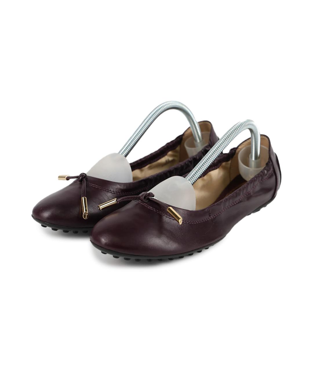 TOD'S Фиолетовые кожаные балетки, фото 3