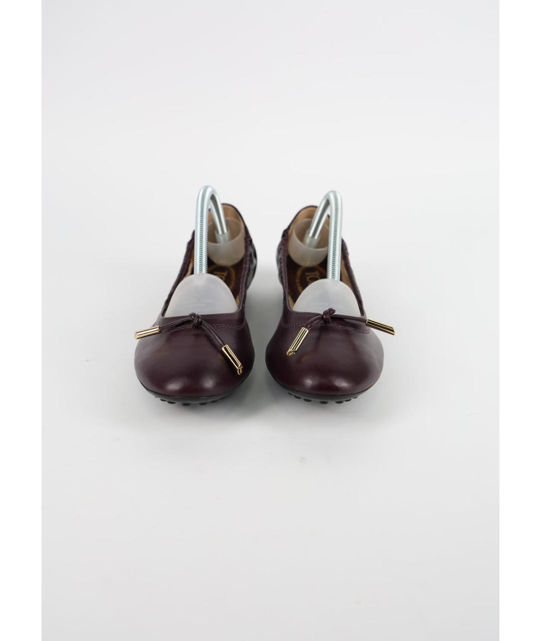 TOD'S Фиолетовые кожаные балетки, фото 2