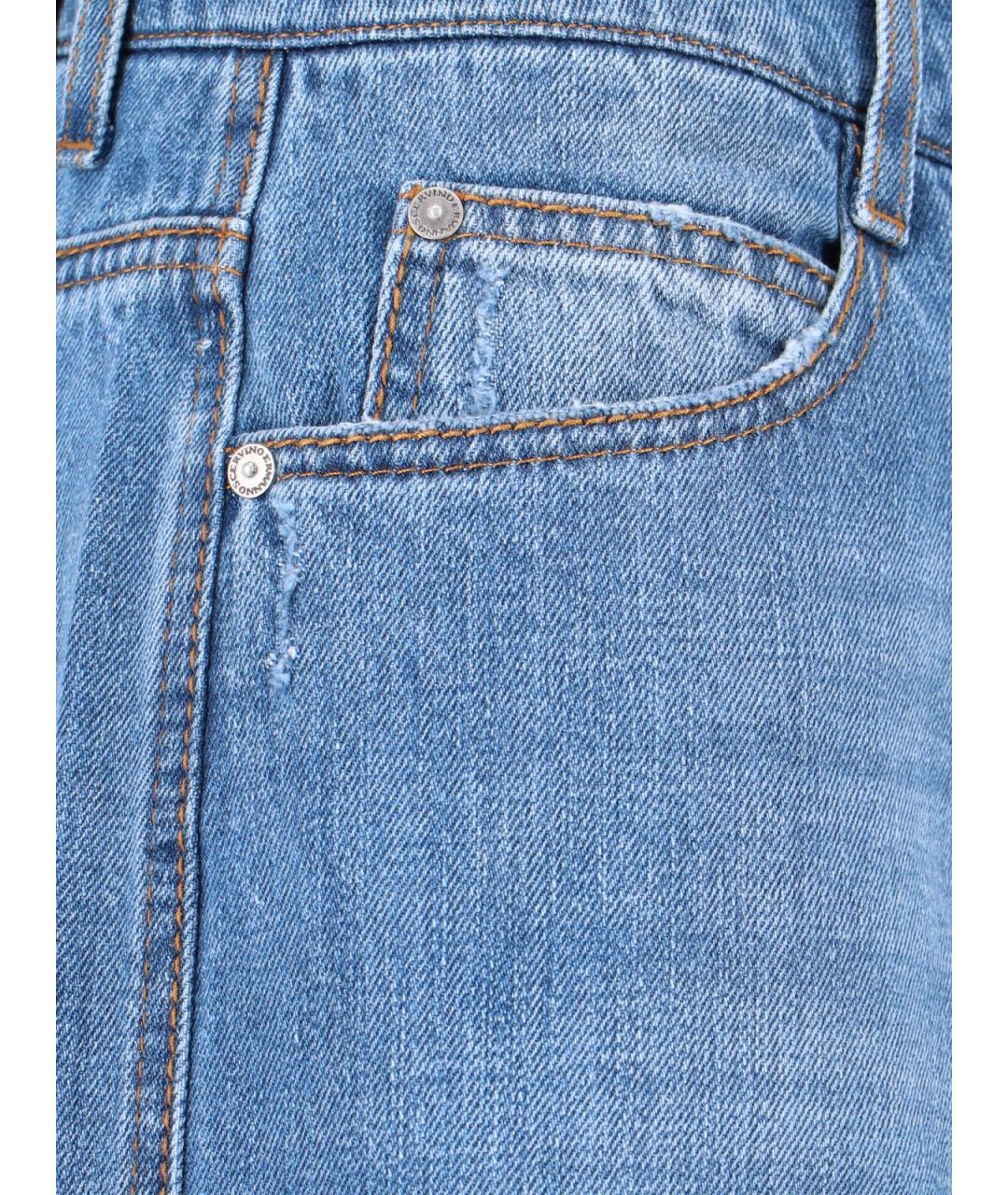 ERMANNO SCERVINO Голубые хлопковые прямые джинсы, фото 4
