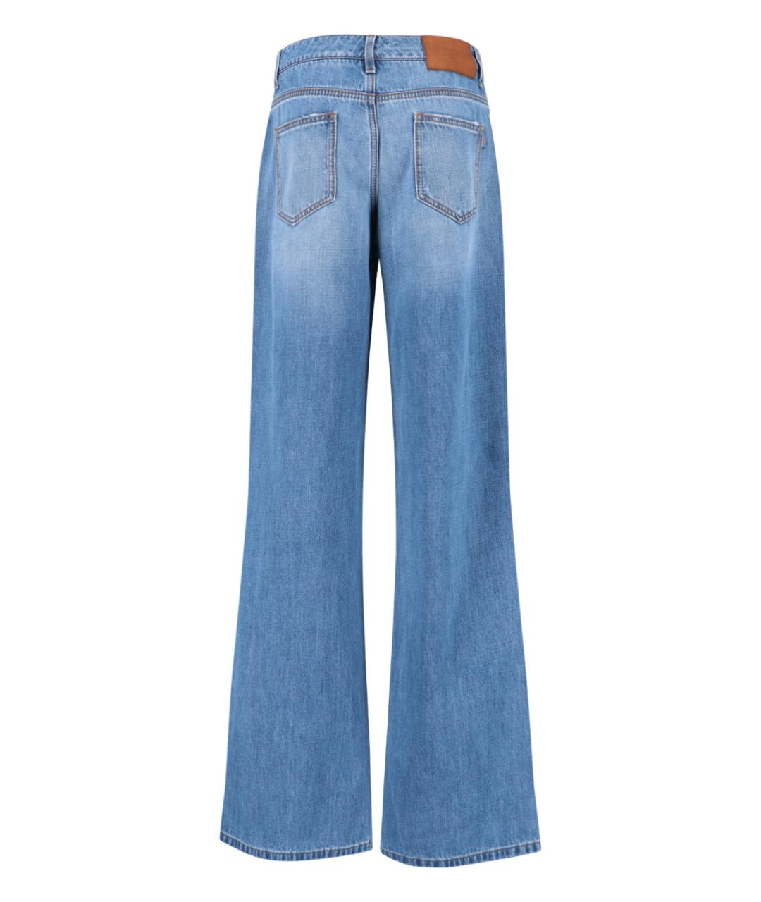 ERMANNO SCERVINO Голубые хлопковые прямые джинсы, фото 2