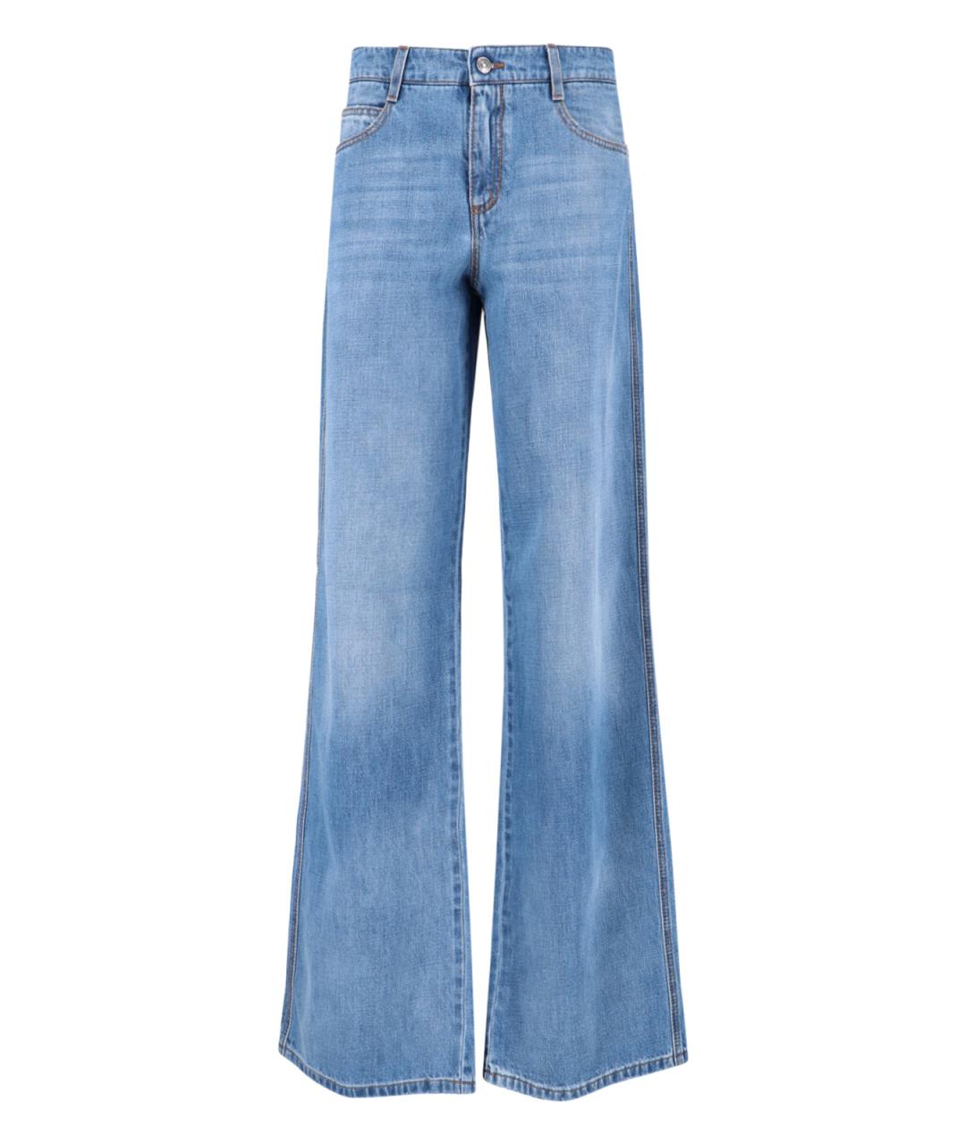 ERMANNO SCERVINO Голубые хлопковые прямые джинсы, фото 1