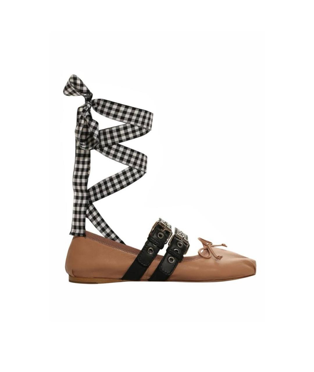 MIU MIU Розовые кожаные балетки, фото 1