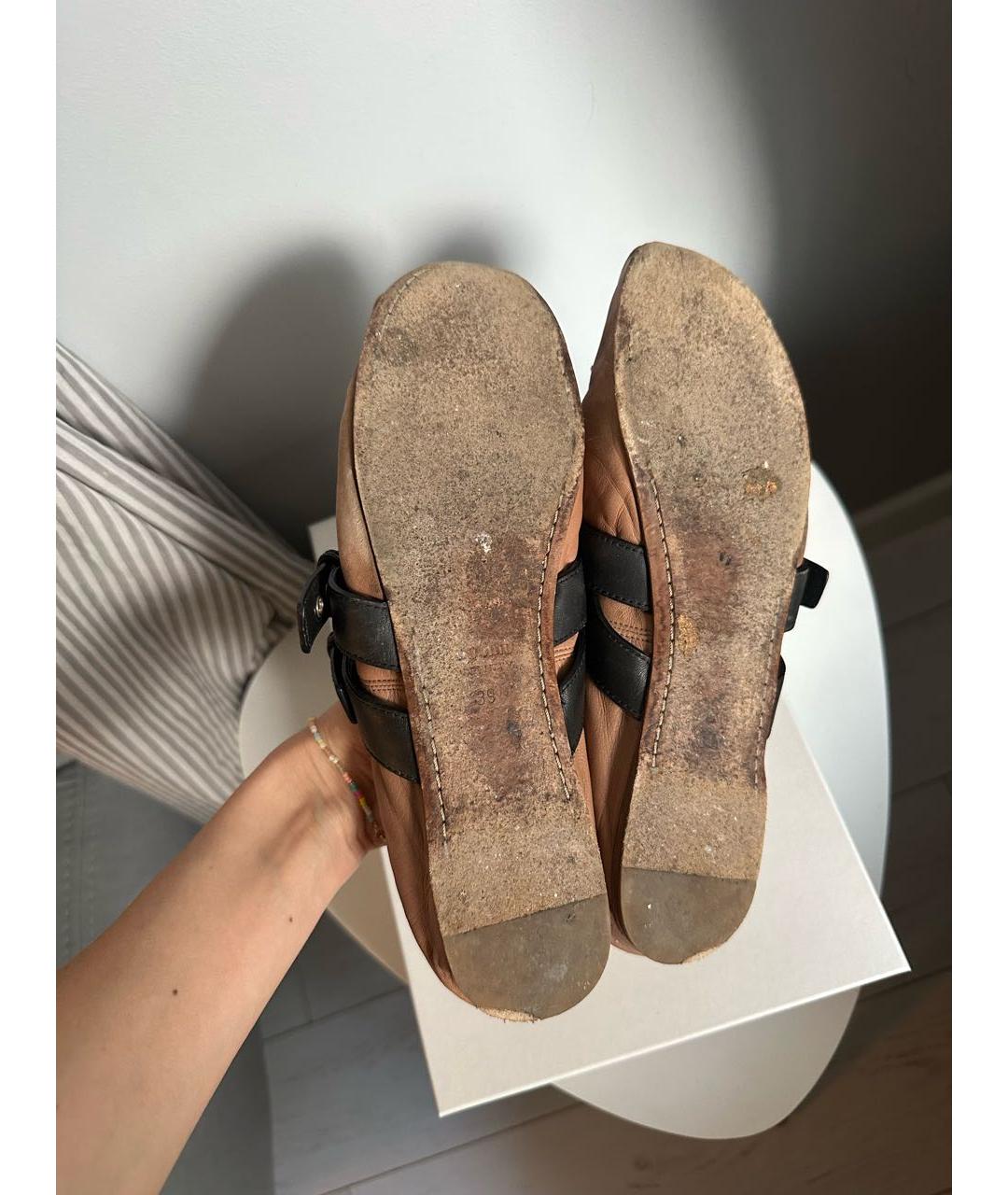 MIU MIU Розовые кожаные балетки, фото 6