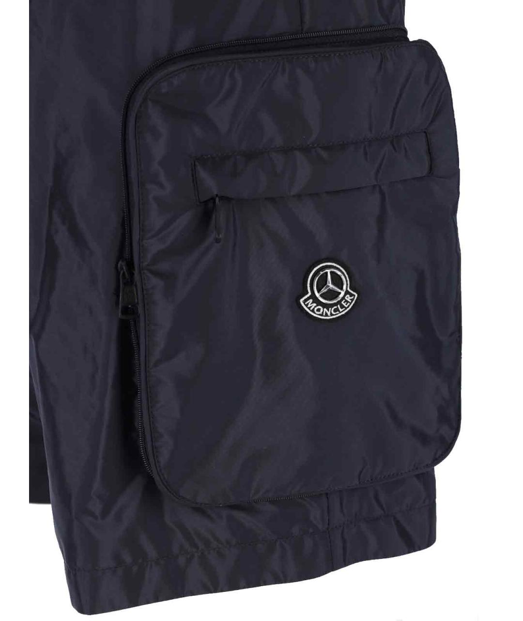 MONCLER Темно-синие полиамидовые шорты, фото 4