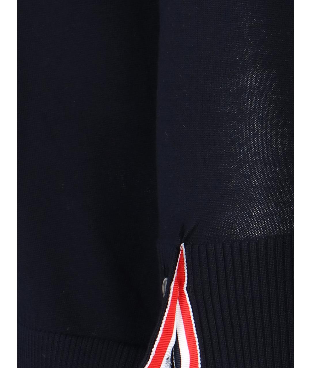 THOM BROWNE Темно-синий шерстяной джемпер / свитер, фото 4