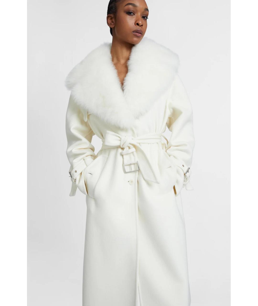 ERMANNO SCERVINO Белое шерстяное пальто, фото 3