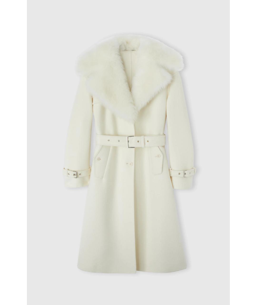 ERMANNO SCERVINO Белое шерстяное пальто, фото 6