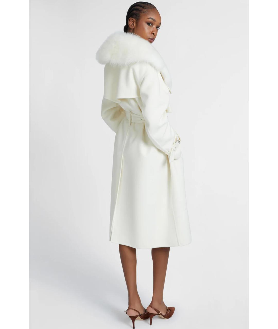 ERMANNO SCERVINO Белое шерстяное пальто, фото 4