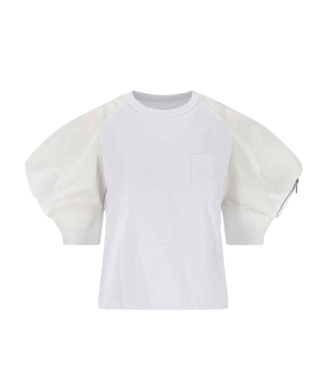 SACAI Белая хлопковая футболка, фото 1