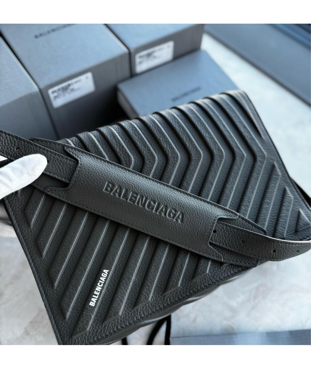 BALENCIAGA Хаки кожаная сумка через плечо, фото 3